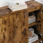 vidaXL Meuble d'appoint Chêne Fumé 96 5 x 30 x 75 cm Bois d'ingénierie