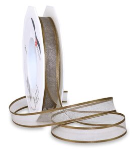 Organza marseille 25-m-rouleau 15 mm  taupe