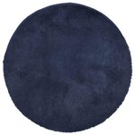 vidaXL Tapis shaggy à poils longs NAVARRA bleu marine 160x160 cm