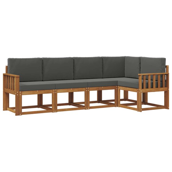 vidaXL Ensemble de canapés d'extérieur 5 pc Naturel et Anthracite