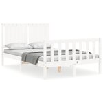 vidaXL Cadre de lit sans matelas blanc bois de pin massif