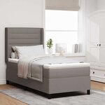 vidaXL Lit à ressorts avec matelas Taupe 90 x 190 cm tissu