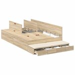 vidaXL Cadre de lit avec rangement avec tiroir Chêne Sonoma 120 cm