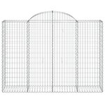 vidaXL Paniers à gabions arqués 10 Pièces 200x50x140/160 cm Fer galvanisé