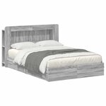 vidaXL Cadre de lit avec rangement Sonoma gris 140 x 200 cm