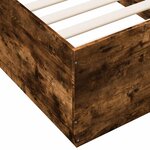vidaXL Cadre de lit avec lumières LED chêne fumé 75x190 cm