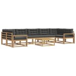 vidaXL Ensemble de canapés d'extérieur 6 Pièces Blanc et anthracite