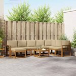 vidaXL Ensemble de canapés d'extérieur 9 Pièces Naturel et Beige