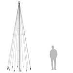 vidaXL Sapin de Noël avec piquet 732 LED blanc chaud 500 cm