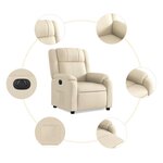 vidaXL Fauteuil inclinable électrique Crème Tissu