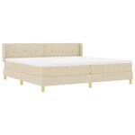 vidaXL Lit box spring avec matelas en crème  200 x 200 cm en tissu