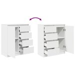 vidaXL Buffet avec tiroirs blanc 71x35x84 cm bois d'ingénierie