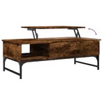 vidaXL Table basse chêne fumé 100x50x35 cm bois d'ingénierie et métal
