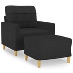 vidaXL Fauteuil avec repose-pied Noir 60 cm Tissu