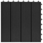 vidaXL Carreau de terrasse 11 pc Noir 30 x 30 cm WPC
