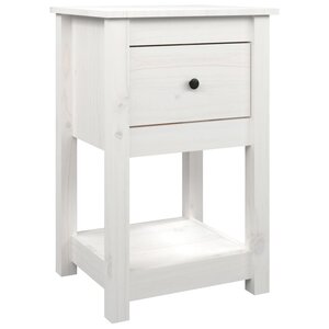 vidaXL Table de chevet Blanc 40x35x61 5 cm Bois de pin massif