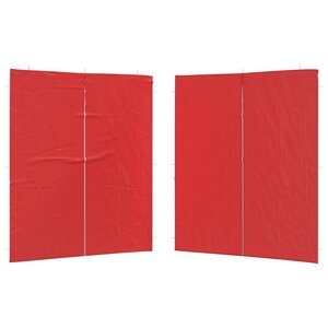 vidaXL Mur de tente de fête 2 pièces 200 x 195 cm Rouge PE et acier