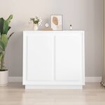 vidaXL Buffet blanc 80x34x75 cm bois d'ingénierie