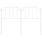 vidaXL Tête de lit métal blanc 135 cm