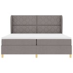 vidaXL Lit à ressorts avec matelas gris foncé 90x190 cm Taupe tissu