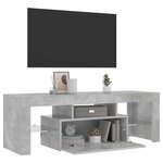 vidaXL Meuble TV avec lumières LED gris béton 120x35x40 cm