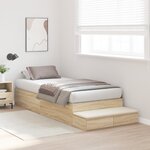 vidaXL Cadre de lit de rangement Chêne Sonoma 80x200 cm