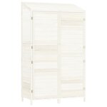 vidaXL Remise de jardin Blanc 102x52x174 5 cm Bois de sapin solide