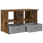 vidaXL Support de télévision avec tiroir Chêne fumé 79 x 40 x 48 cm