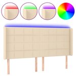 vidaXL Tête de lit à LED Crème 163x16x118/128 cm Tissu