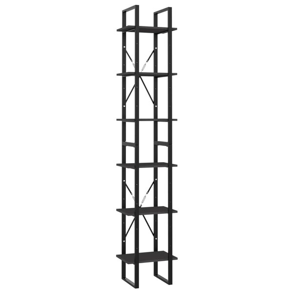 vidaXL Bibliothèque à 6 niveaux gris 40x30x210 cm bois d'ingénierie