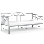 vidaXL Cadre de canapé-lit extensible sans matelas gris métal 90x200cm