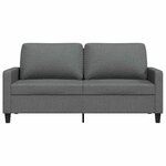vidaXL Canapé à 2 places Gris foncé 140 cm Tissu