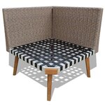 vidaXL Salon de jardin 4 Pièces avec coussins Résine tressée Gris