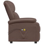 vidaXL Fauteuil de massage électrique Marron Similicuir