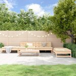 vidaXL Salon de jardin 5 Pièces avec coussins bois massif