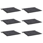 vidaXL Coussins de chaise de jardin lot de 6 anthracite 40x40x4 cm