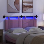 vidaXL Tête de lit suspendue Avec lumière LED Rose Tissu