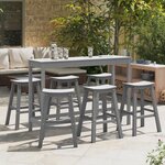 Tabourets de bar vidaXL 9 Pièces Gris clair HDPE