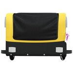vidaXL Remorque de vélo noir et jaune 30 kg fer