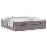 VidaXL Cadre de lit ottoman avec matelas gris 200x200 cm similicuir