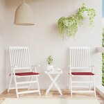 vidaXL Coussins de chaise de jardin 2 Pièces rouge bordeaux 50x50x3 cm