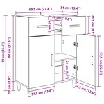 vidaXL Buffet Bois ancien 34 x 69 5 x 89 cm Bois d'ingénierie