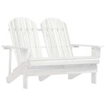 vidaXL Chaise de jardin Adirondack 2 places bois de sapin massif blanc