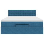 vidaXL Cadre de lit ottoman avec matelas bleu foncé 140x200 cm velours