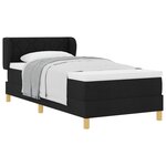 vidaXL Lit à ressorts avec tête de lit Noir 90 x 200 cm tissu