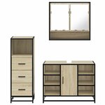 vidaXL Ensemble de meubles de salle de bain 3 Pièces chêne sonoma