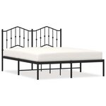 vidaXL Cadre de lit métal sans matelas avec tête de lit noir 135x190cm