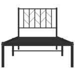 vidaXL Cadre de lit métal sans matelas avec tête de lit noir 80x200 cm