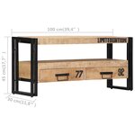vidaXL Meuble TV 100x30x45 cm Bois de manguier massif
