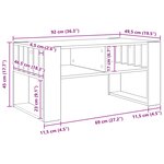 vidaXL Table basse Gris Sonoma 92 x 49 5 x 45 cm Bois d'ingénierie